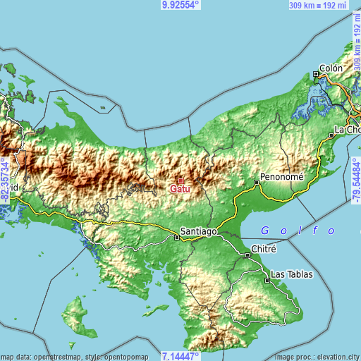 Topographic map of Gatú