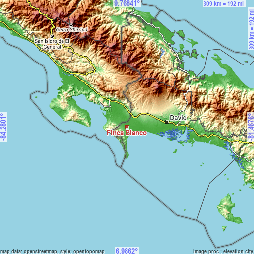Topographic map of Finca Blanco
