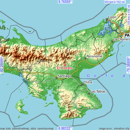 Topographic map of El Potrero