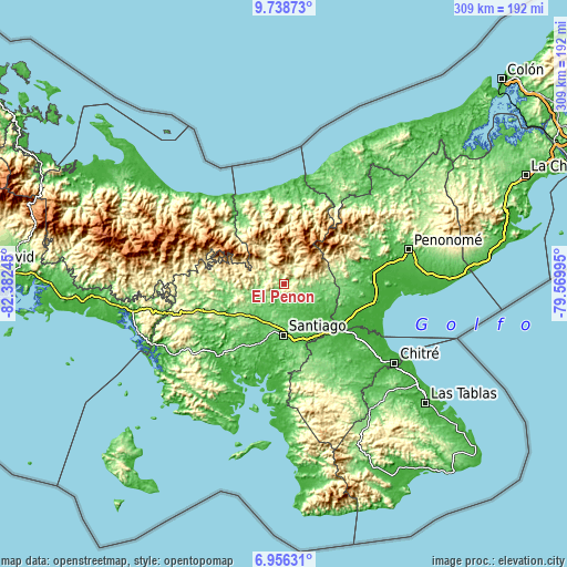 Topographic map of El Peñón
