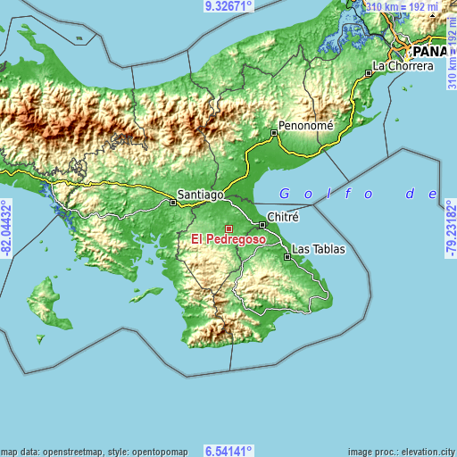 Topographic map of El Pedregoso