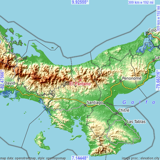 Topographic map of El Pantano