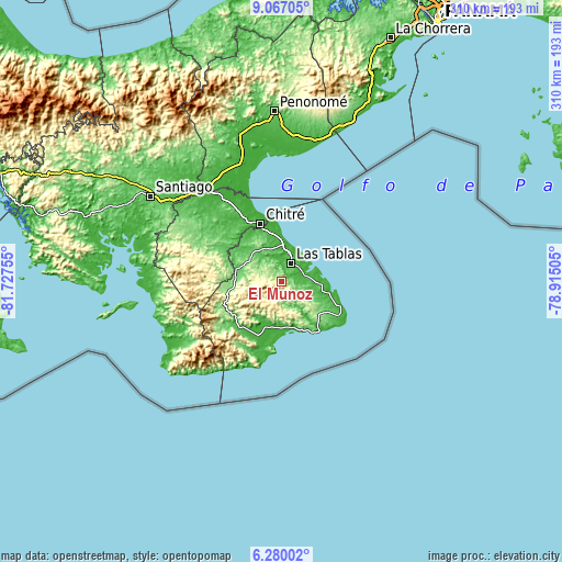 Topographic map of El Muñoz