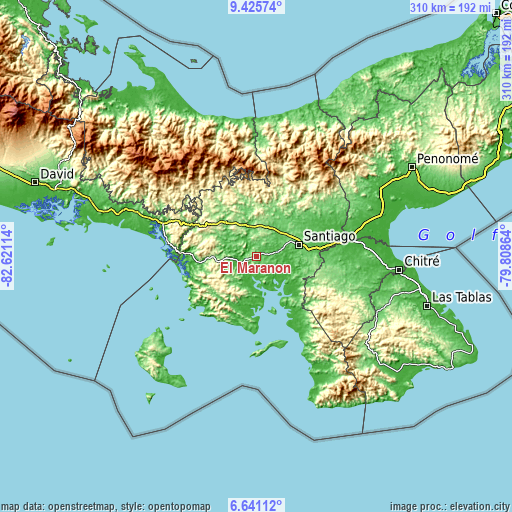 Topographic map of El Marañón