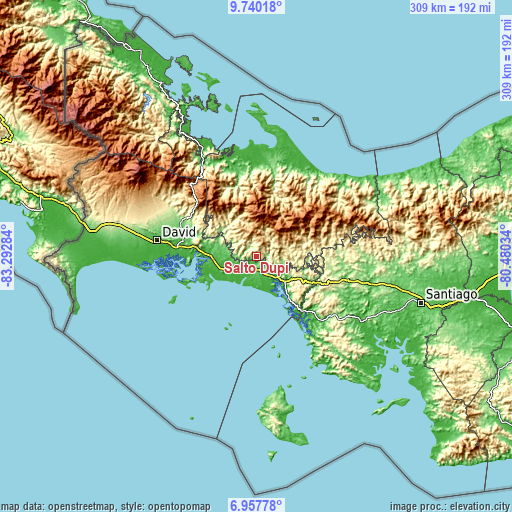 Topographic map of Salto Dupí