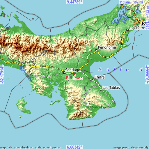 Topographic map of El Limón