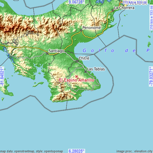 Topographic map of El Espino Amarillo