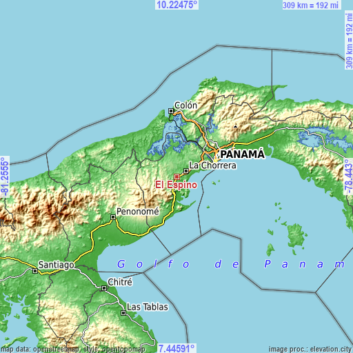 Topographic map of El Espino