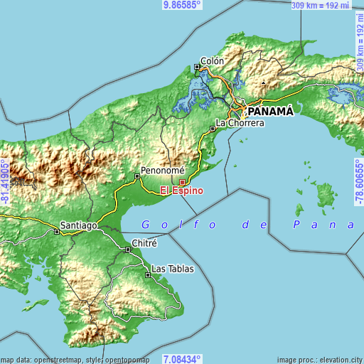 Topographic map of El Espino