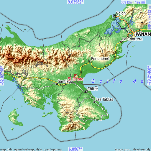 Topographic map of El Cristo