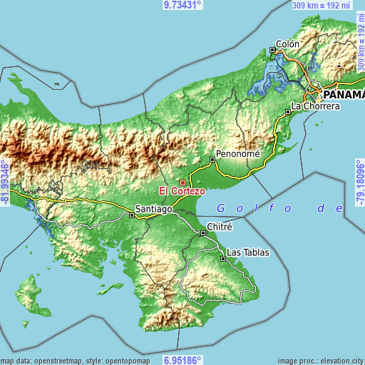 Topographic map of El Cortezo