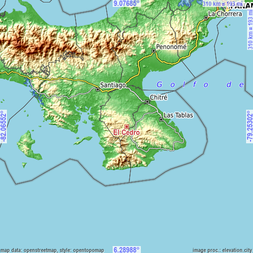 Topographic map of El Cedro