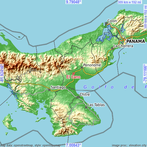 Topographic map of El Caño