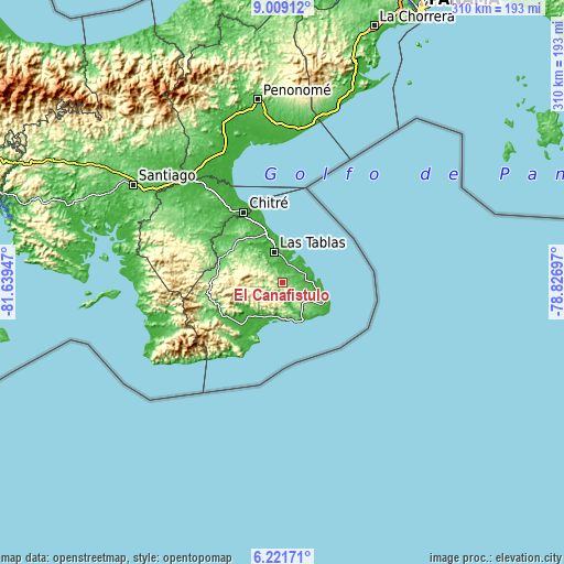 Topographic map of El Cañafístulo