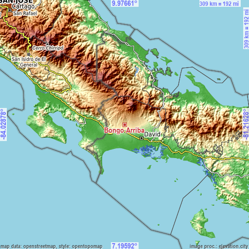 Topographic map of Bongo Arriba