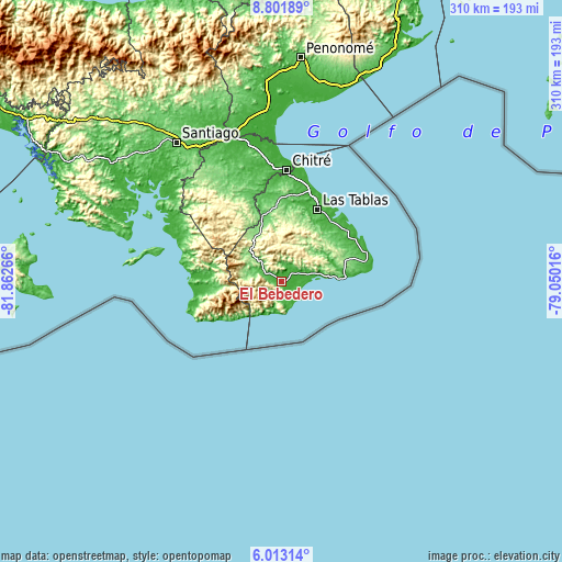 Topographic map of El Bebedero