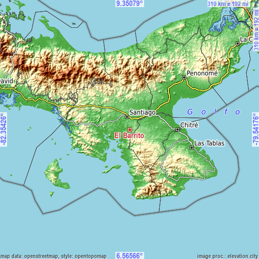 Topographic map of El Barrito