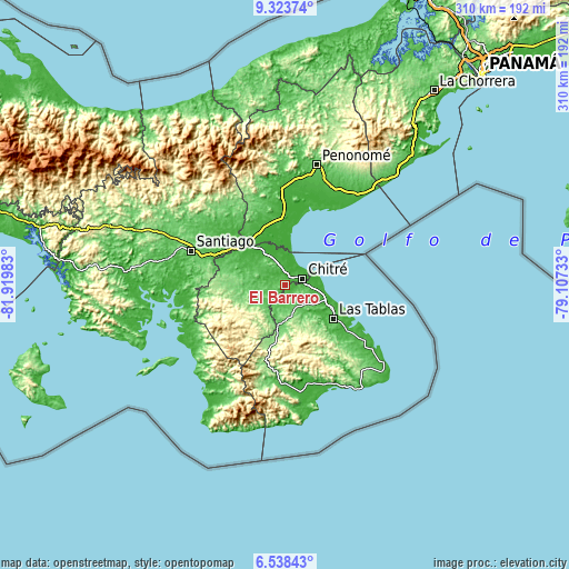 Topographic map of El Barrero