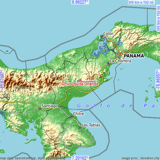 Topographic map of Churuquita Grande