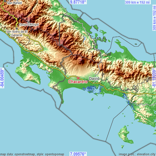 Topographic map of Chacarero