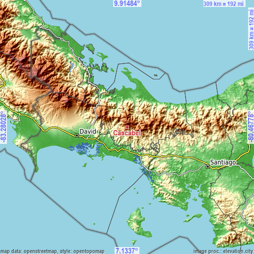 Topographic map of Cascabel