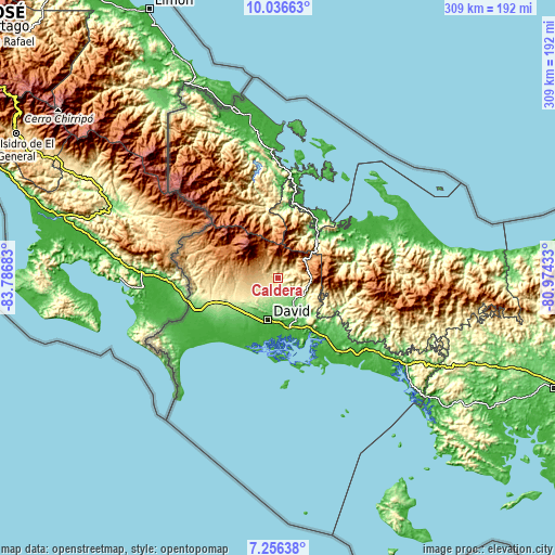Topographic map of Caldera