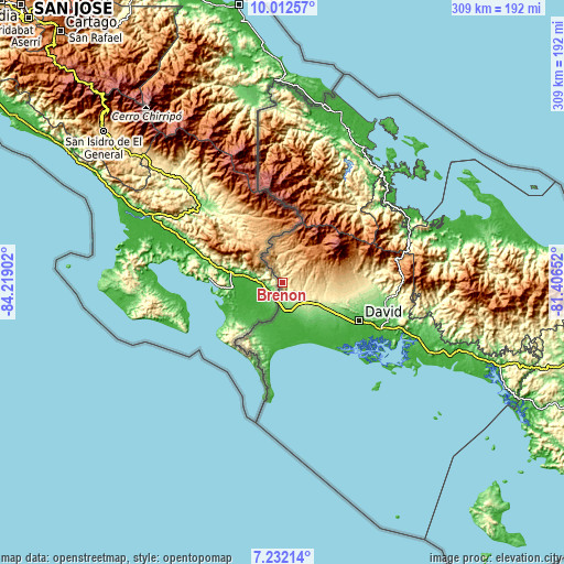 Topographic map of Breñón