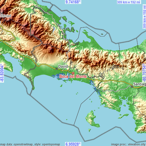 Topographic map of Boca del Monte