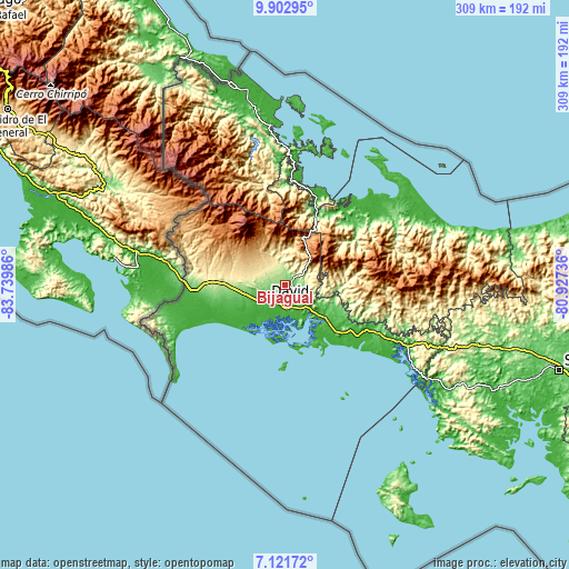 Topographic map of Bijagual