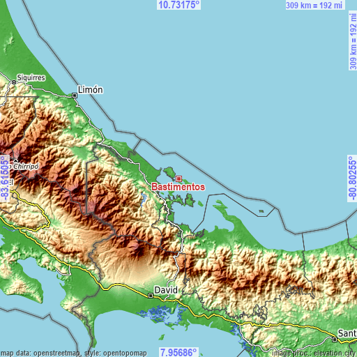Topographic map of Bastimentos