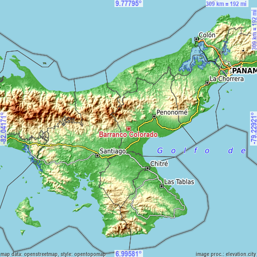 Topographic map of Barranco Colorado