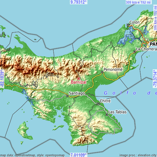 Topographic map of Barnizal