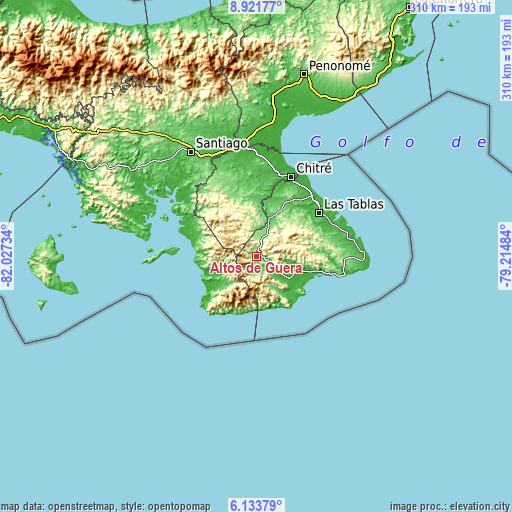 Topographic map of Altos de Güera