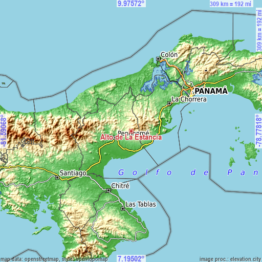 Topographic map of Alto de La Estancia