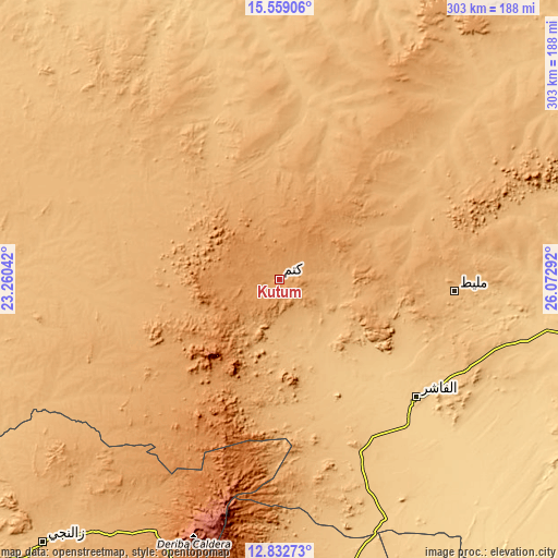 Topographic map of Kutum