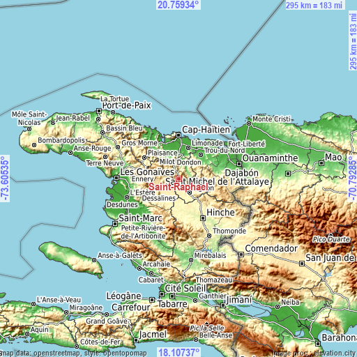 Topographic map of Saint-Raphaël