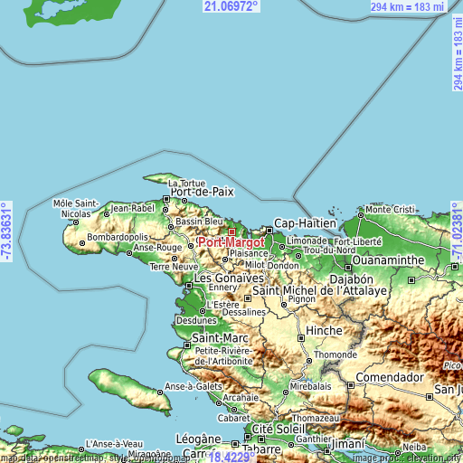 Topographic map of Port-Margot