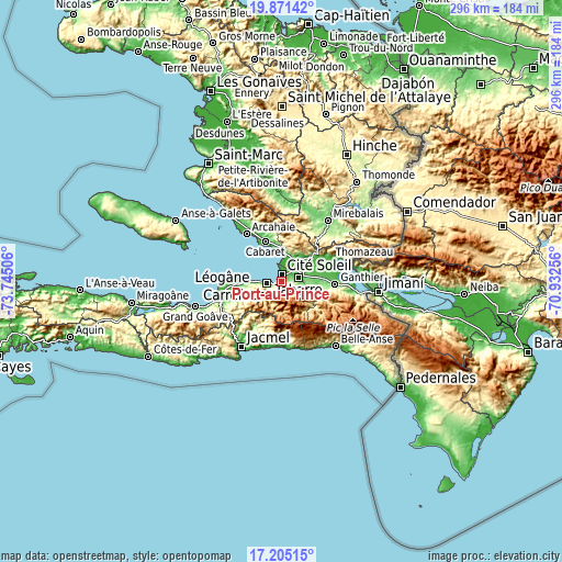 Topographic map of Port-au-Prince
