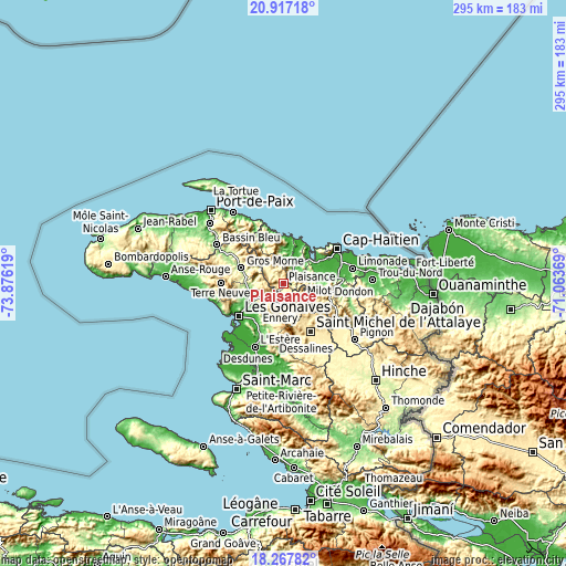 Topographic map of Plaisance