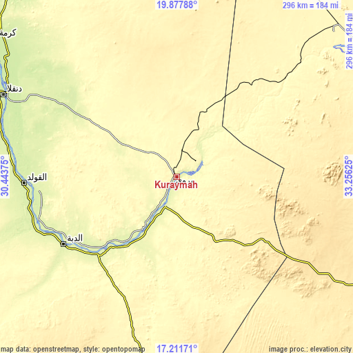 Topographic map of Kuraymah