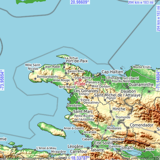 Topographic map of Pilate