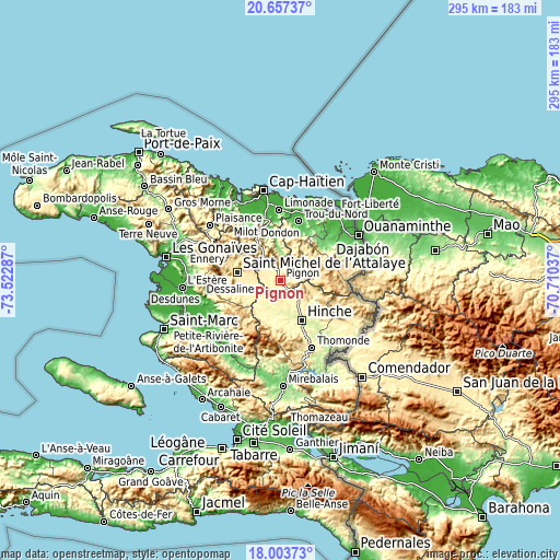 Topographic map of Pignon