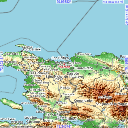 Topographic map of Phaëton