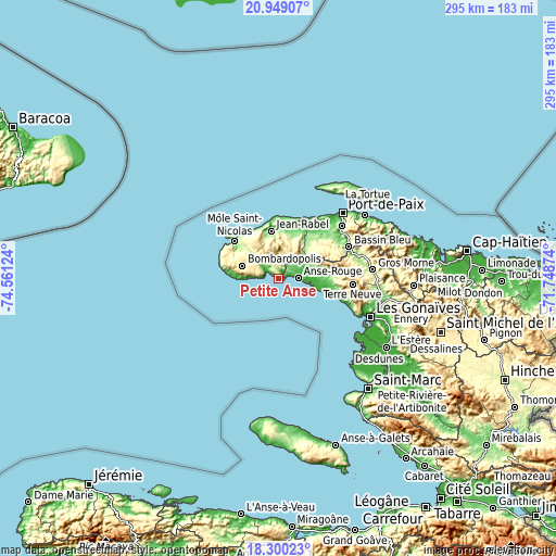 Topographic map of Petite Anse