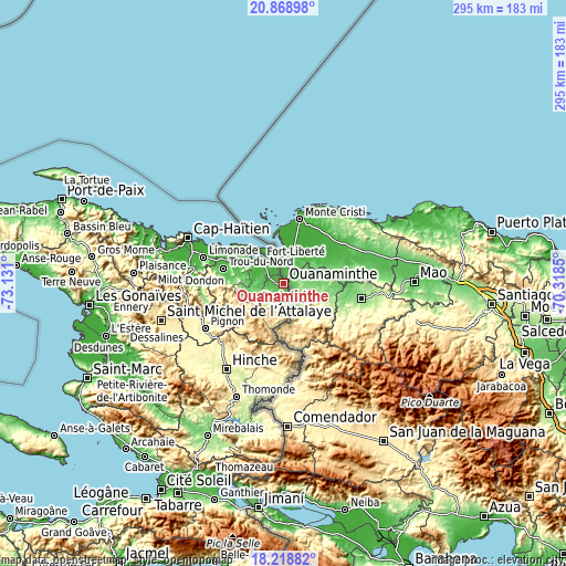 Topographic map of Ouanaminthe