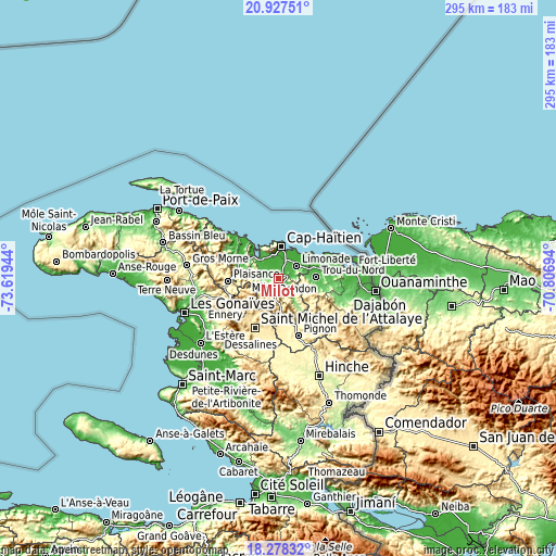 Topographic map of Milot