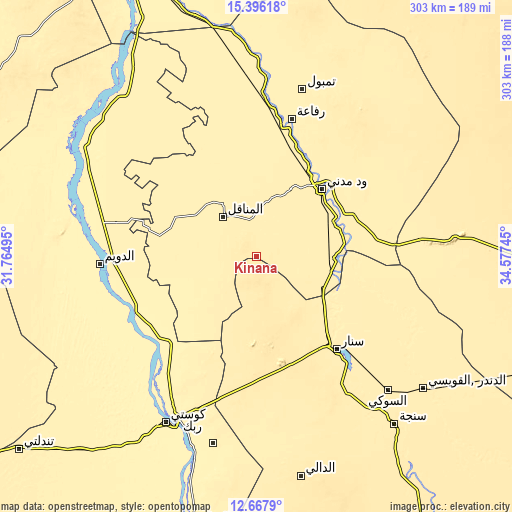 Topographic map of Kināna