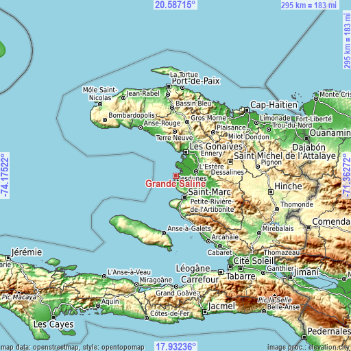 Topographic map of Grande Saline