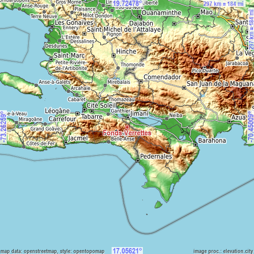 Topographic map of Fonds Verrettes