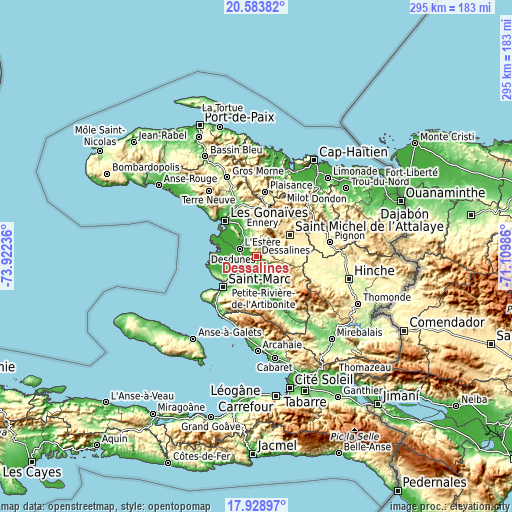 Topographic map of Dessalines